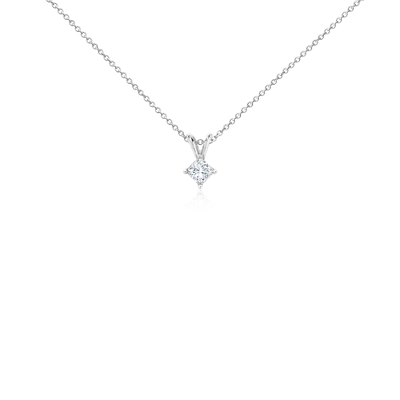 Princess-Cut Diamond Solitaire Pendant in 18k White Gold (1/3 ct. tw ...