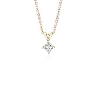 Princess-Cut Diamond Solitaire Pendant in 14k Yellow Gold (1/2 ct. tw ...