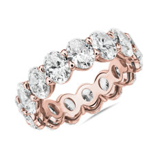NEW Oval Cut Diamond Eternity Ring in 18k Rose Gold (5.10 ct. tw.)