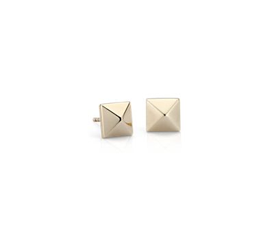 Pyramid Stud Earrings in 14k Yellow Gold Pyramid Stud Earrings in 14k Yellow Gold