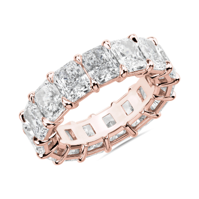 Radiant Cut Diamond Eternity Ring in 18k Rose Gold (9.10 ct. tw ...