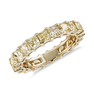 Radiant Cut Yellow Diamond Eternity Ring In 18k Yellow Gold 3 1 2