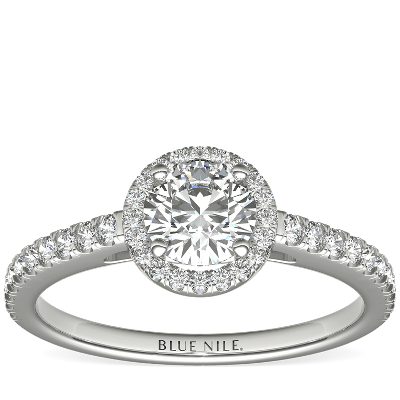 1 2 Carat Ready To Ship Classic Halo Diamond Engagement Ring In