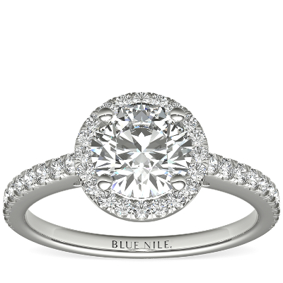 1 Carat Ready To Ship Classic Halo Diamond Engagement Ring In 14k