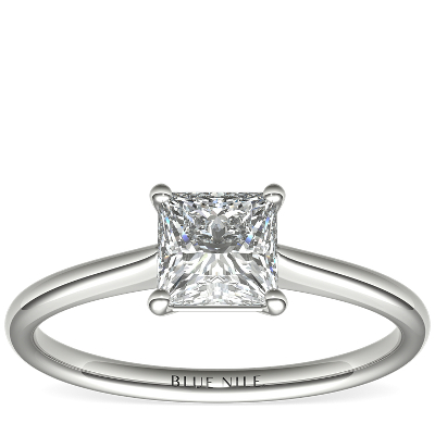 1 Carat Ready To Ship Princess Cut Petite Solitaire Engagement