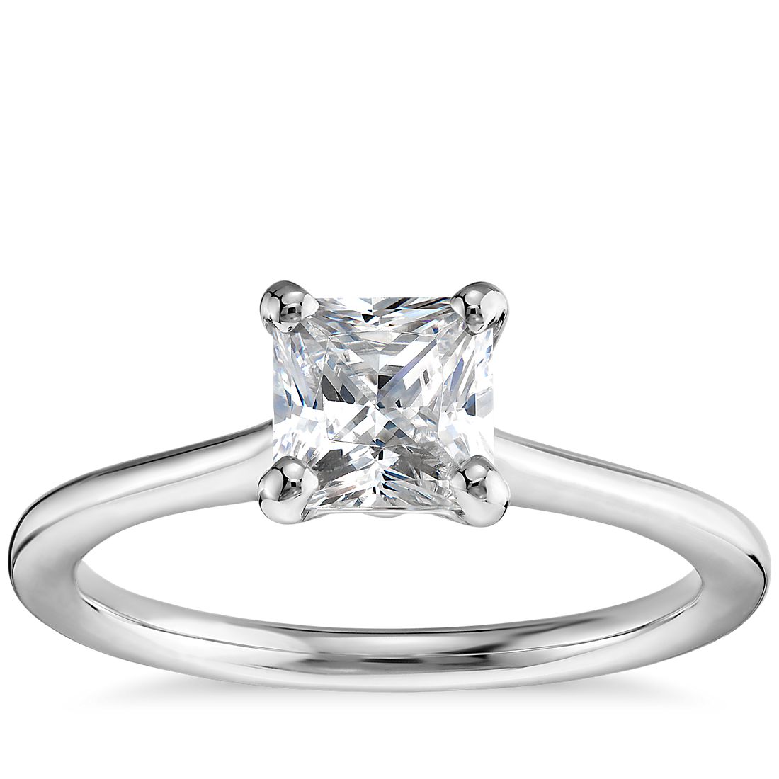 1 Carat Ready to Ship Princess Cut Petite Solitaire 1 Carat Ready to Ship Princess Cut Petite Solitaire