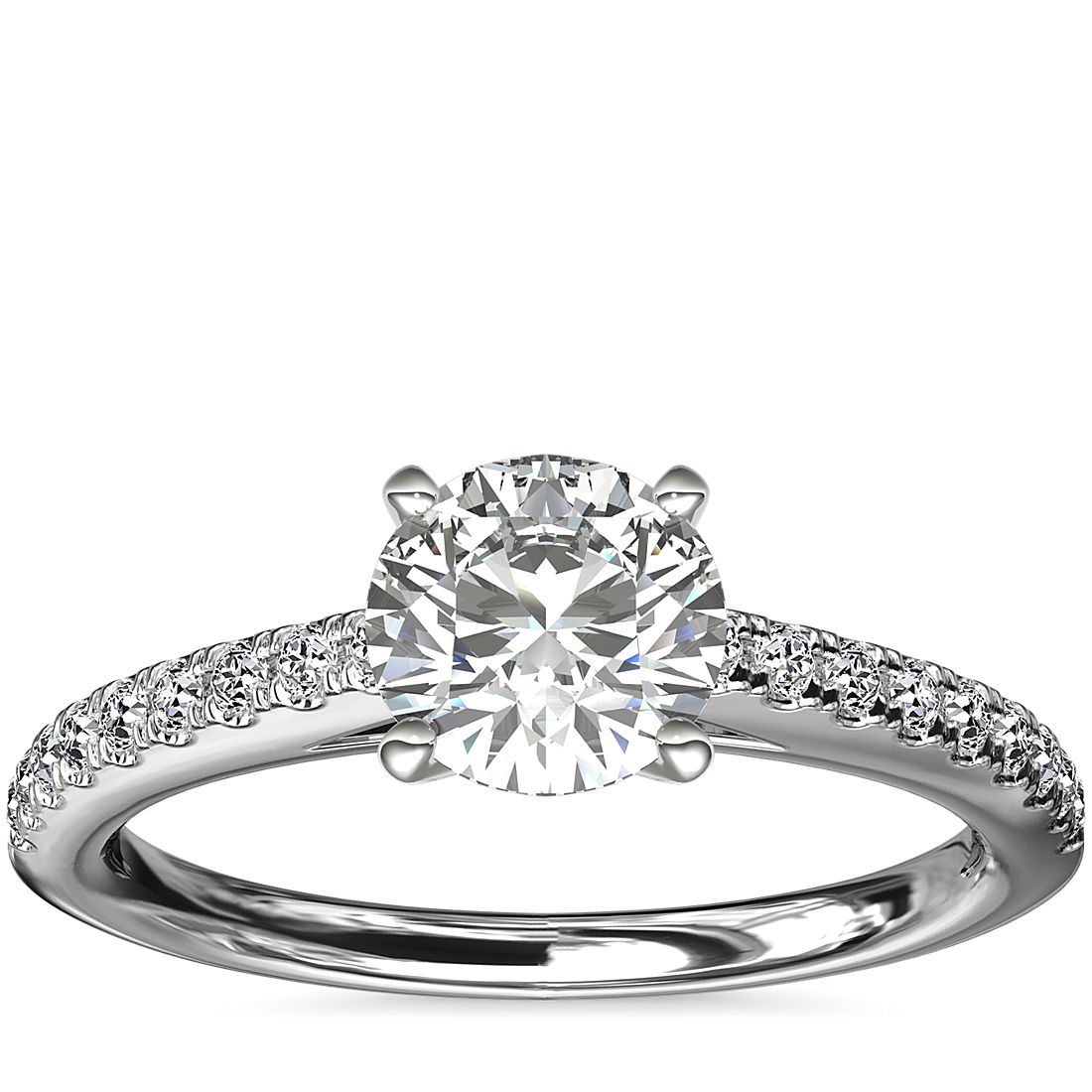 Pave Diamond Cathedral Setting Ring In Platinum (3/4 Ctw) | vlr.eng.br