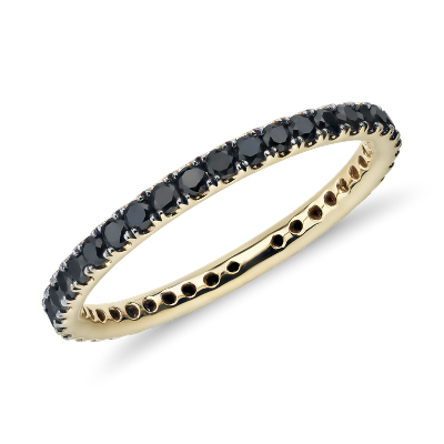 Riviera Noir Black Diamond Ring In 18k Yellow Gold 1 2 Ct Tw Blue Nile