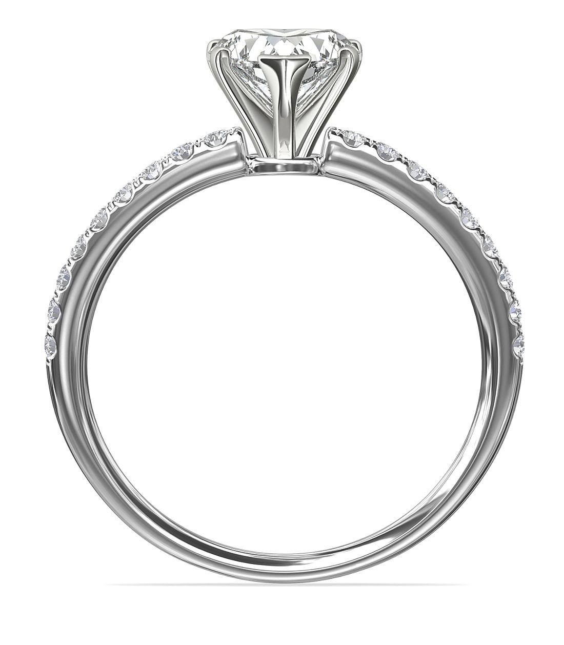 Riviera Pavé Diamond Engagement Ring in Platinum (1/6 ct. tw.) | Blue Nile
