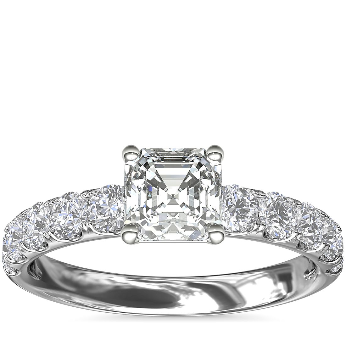 Riviera Pavé Diamond Engagement Ring in Platinum (5/8 ct. tw.) | Blue Nile