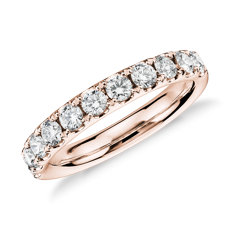 Riviera Pave Diamond Ring in 14k Rose Gold (3/4 ct. tw.)