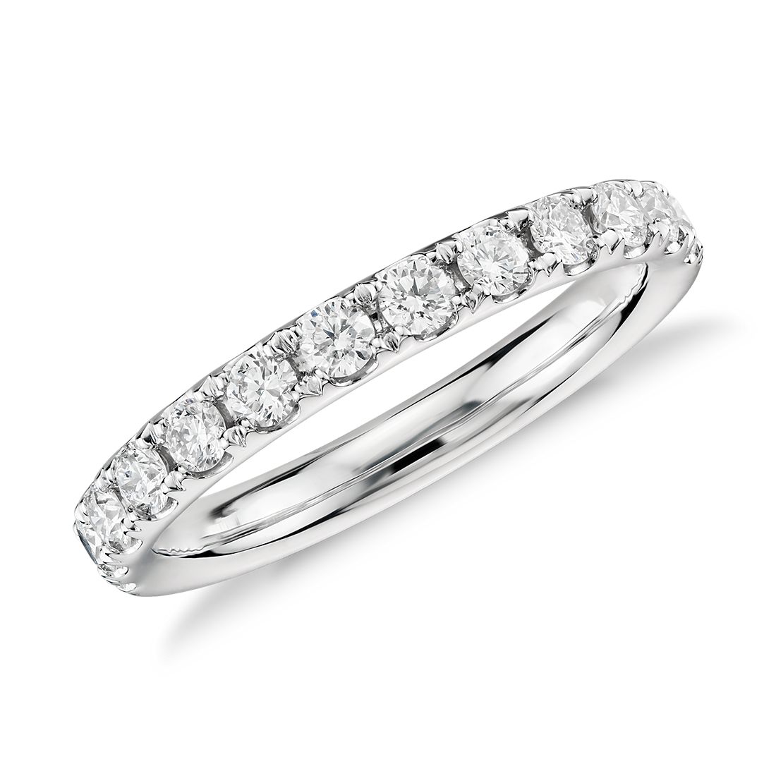 Riviera Pavé Diamond Engagement Ring in 14k White Gold 