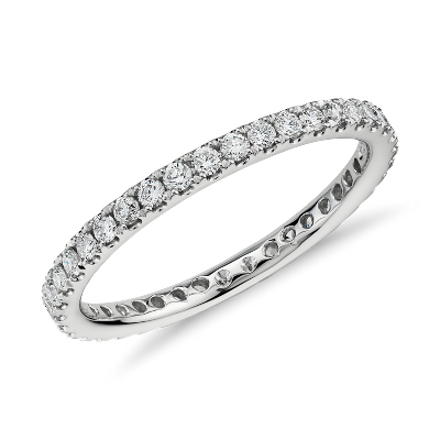 Riviera Pave Diamond Eternity Ring In 14k White Gold 1 2 Ct Tw