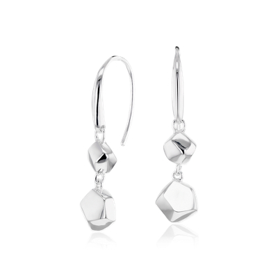 rokk sterling earrings drop double silver bluenile
