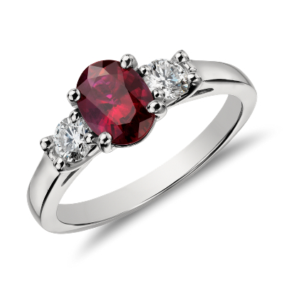 Ruby and Diamond Ring in Platinum (1.21 ct) | Blue Nile