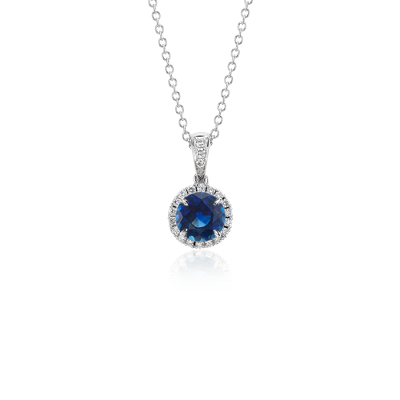 Sapphire and Micropavé Diamond Pendant in 18k White Gold ... (1100 x 950 Pixel)