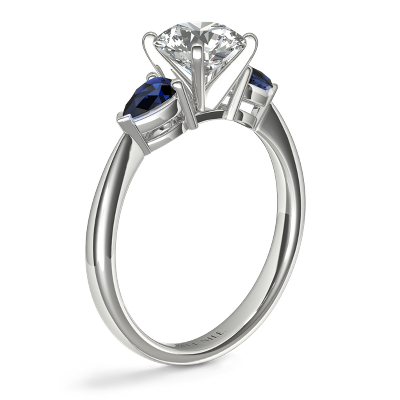 Classic Pear Shaped Sapphire Engagement Ring in Platinum | Blue Nile