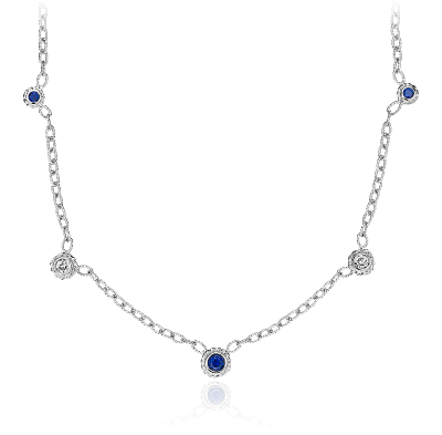 Sapphire and Diamond Bezel Necklace 14k White Gold (3.5mm ... (1100 x 950 Pixel)