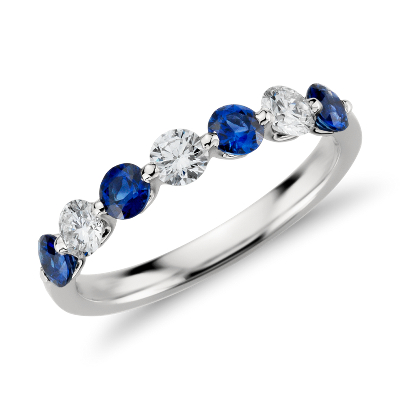 Classic Floating Sapphire and Diamond Ring in Platinum (3/8 ct. tw