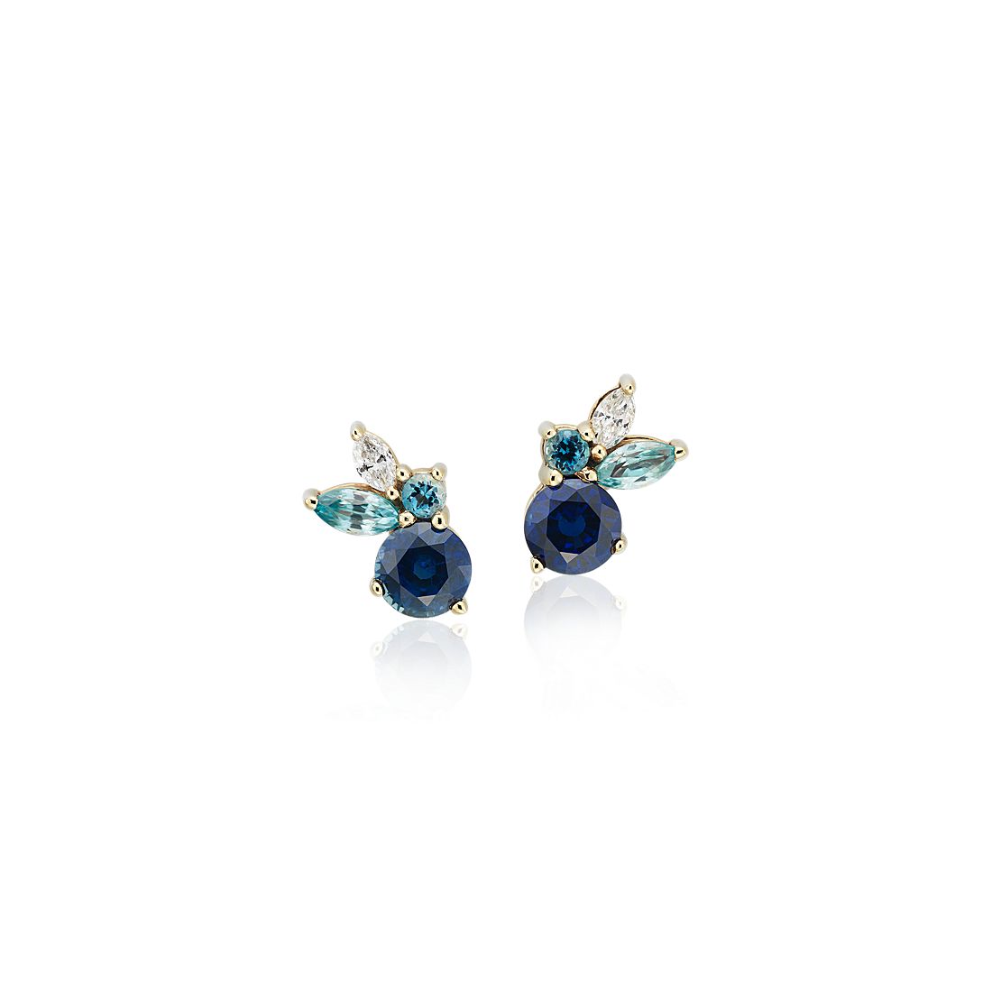 Sapphire Studs White Gold Blue stud Earrings 4mm Blue Gemstone earrings 14K White Gold Wedding Jewelry Anniversary Gift Earrings