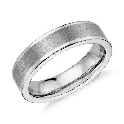 Satin Finish Wedding Ring in White Tungsten Carbide (6mm) | Blue Nile