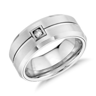 Satin Finish Wedding Ring in White Tungsten Carbide (9mm) | Blue Nile