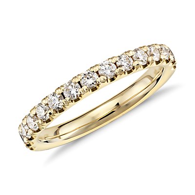 Bague en diamants sertis pavé à bords festonnés en or jaune 18 carats(1/2 carat, poids total)