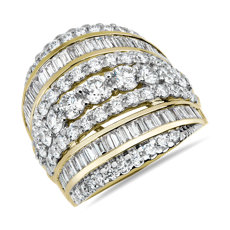 NEW Seven Row Diamond Fashion Ring in 14k Yellow Gold (3.95 ct. tw.)