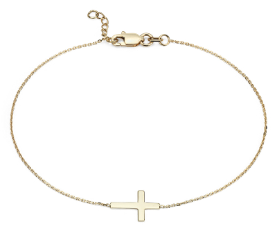 Mini Sideways Cross Bracelet in 14k Yellow Gold | Blue Nile