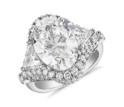 Bella Vaughan for Blue Nile Sienna Trillion Oval Diamond Engagement Ring