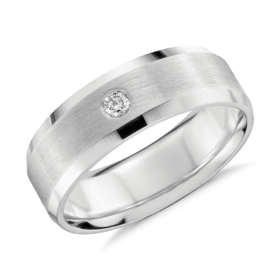 Single Diamond Wedding Ring in Platinum (7mm) | Blue Nile