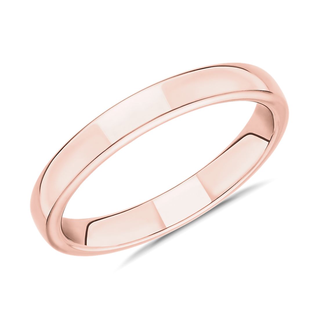 14k 玫瑰金線條內圈卜身設計結婚戒指（3 毫米）