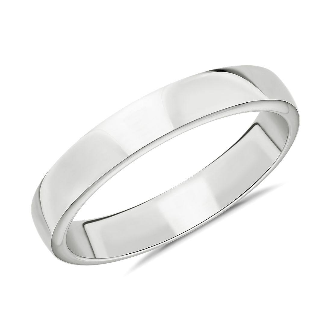 铂金天际线内圈圆弧设计结婚戒指（4 毫米）