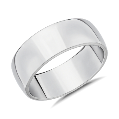 Skyline Comfort Fit Wedding Ring In Platinum 8mm Blue Nile Hk