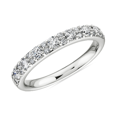 Sleek Diamond Dome Wedding Ring in 18k White Gold H/VS2 (1/2 ct. tw