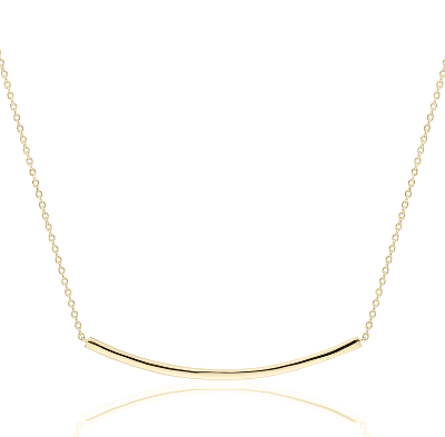 Smile Bar Necklace in 14k Yellow Gold 