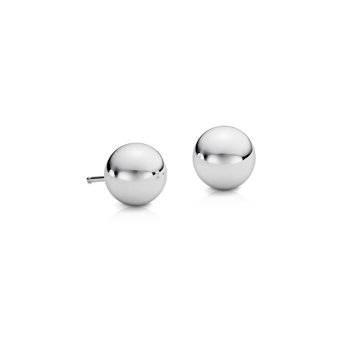 Bead Earrings in Sterling Silver (8mm)