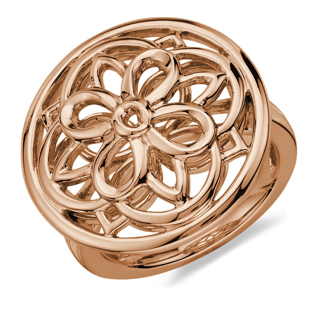 Round Medallion Ring in 14k Rose Gold | Blue Nile