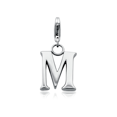 Letter M Charm in Sterling Silver | Blue Nile