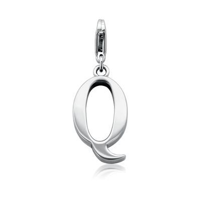 Letter Q Charm in Sterling Silver | Blue Nile