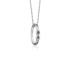 Monica Rich Kosann Sapphire &quot;Eternity&quot; Poesy Ring Necklace in 925 纯银 （1.2 毫米）