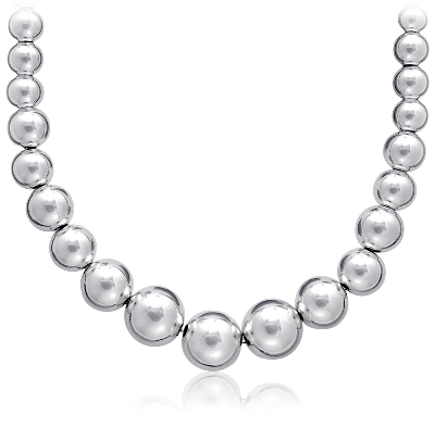 silver necklace beads