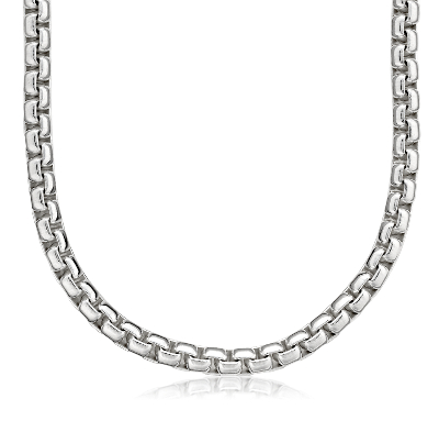Rounded Venetian Link Necklace in Sterling Silver | Blue Nile
