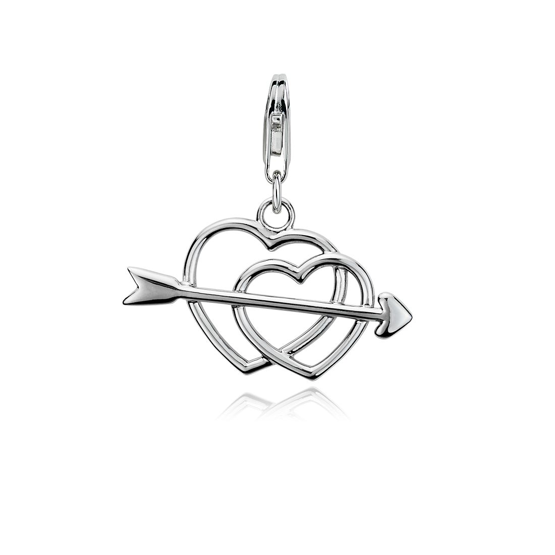 Hearts and Arrow Charm in Sterling Silver | Blue Nile