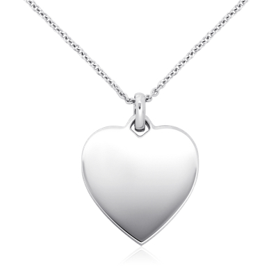silver heart tag necklace