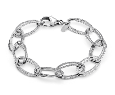 Satin Linked Bracelet in Sterling Silver | Blue Nile