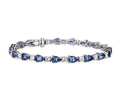 Tanzanite White Sapphire Bracelet In 14k White Gold Blue Nile
