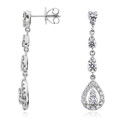 Teardrop Diamond Earrings in 18k White Gold (1 1/3 ct. tw.) | Blue Nile