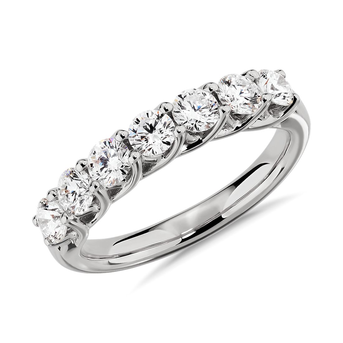 Tessere Seven Stone Diamond Wedding Ring in 14k White Gold - I/SI2 (0.95 ct. tw.)