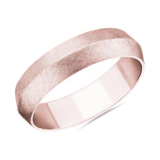 NEW Textured Knife Edge Wedding Band in 14k Rose Gold (6mm)